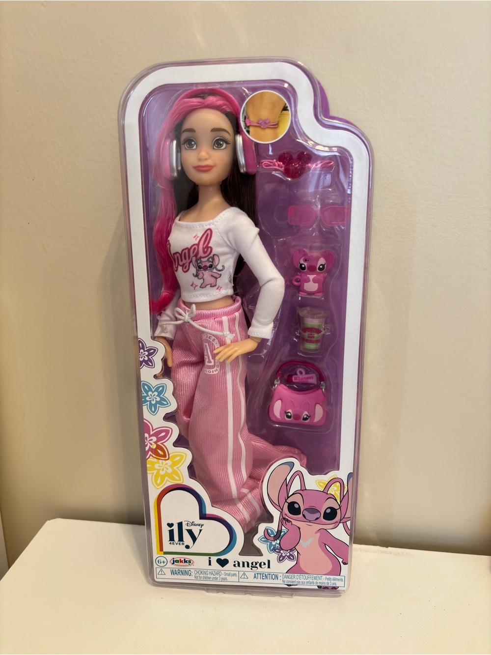 Angel Pink & White Fashion Doll with Pink Accessories